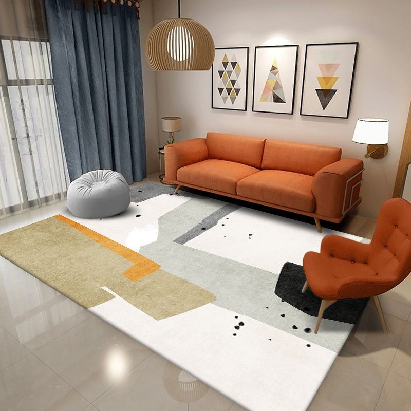 Tapis nordique noir en Polyester, bloc de couleur, avec envers antidérapant, pour la décoration de la maison
