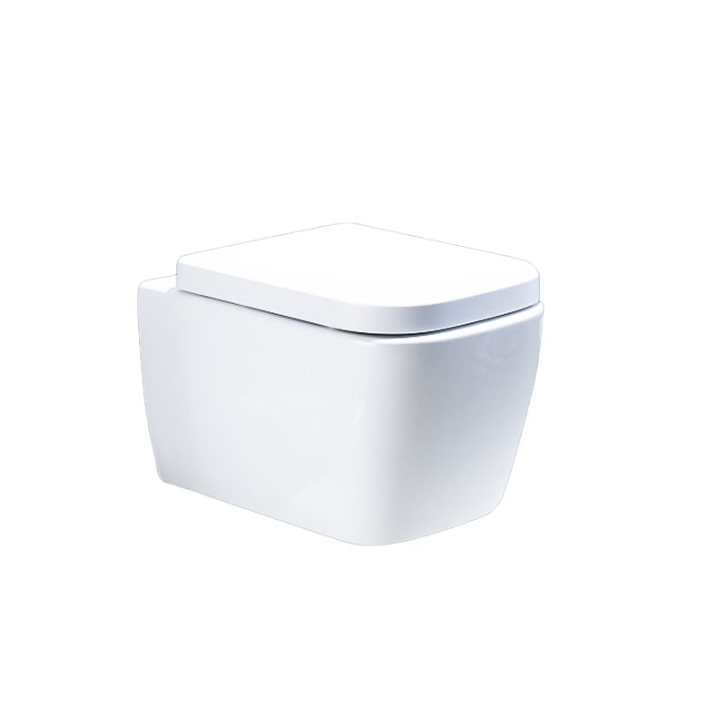 Contemporary Wall Mount Flush Toilet Ceramic Urine Toilet with Seat for Washroom