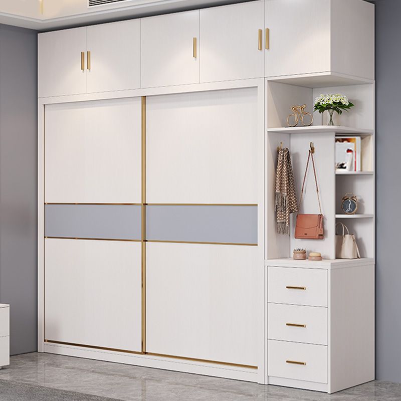 Bedroom Storage Cabinet Coastal Wooden Rectangle Wardrobe Armoire