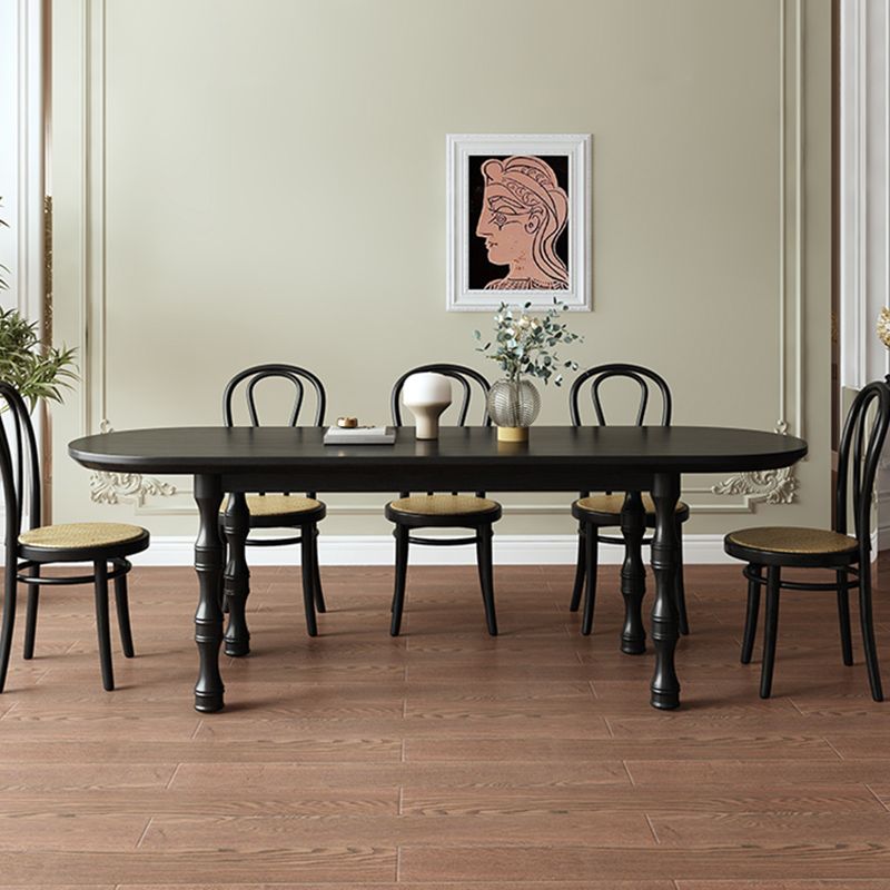 Modern Simple Dining Table Solid Wood Base Dinner Table for Living Room
