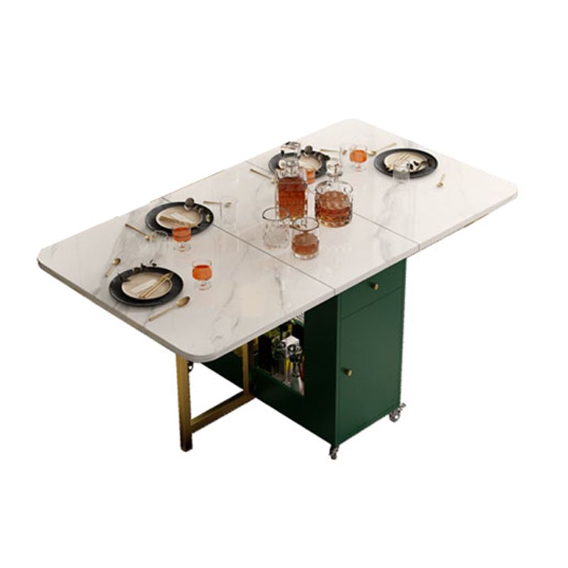 Rectangle Table à manger moderne du milieu du siècle Table de base en métal doré pour salle à manger