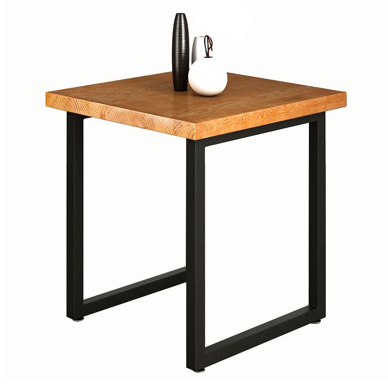Industrial Style Solid Wood Dining Table Brown Square Table with Black Frame for Dinning Room