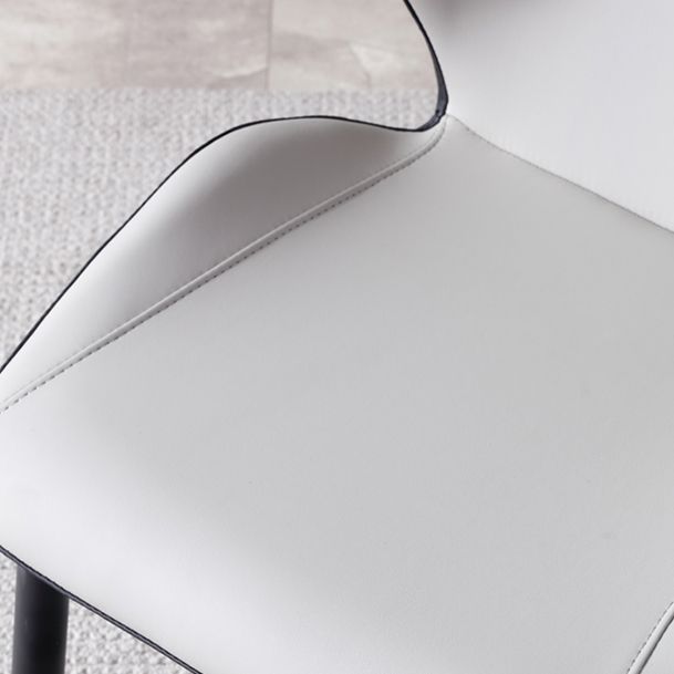 Contemporary Kitchen Dining Side Chair Wingback Parsons Chair with Carbon Steel Legs