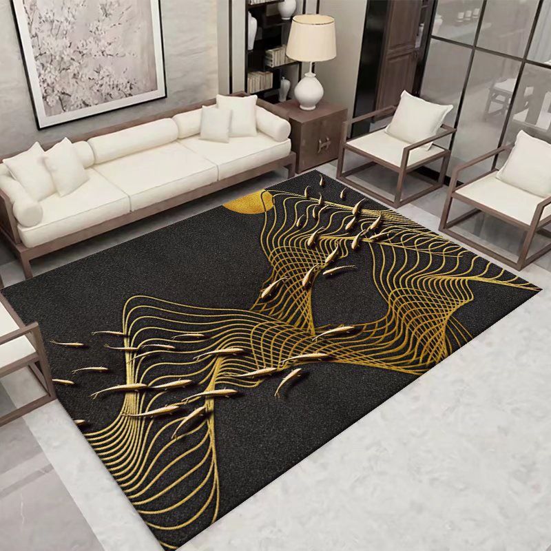 Tapis de tapis moderne gris foncé