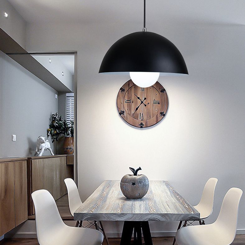 Dining Room Macron Hanging Light Bowl Shape Single Light Metal Modern Pendant Light