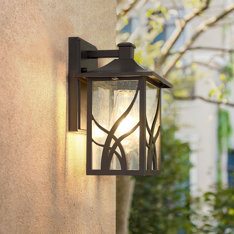 American Style Glass Wall Light Brown 10.5" High Wall Sconce for Outdoors