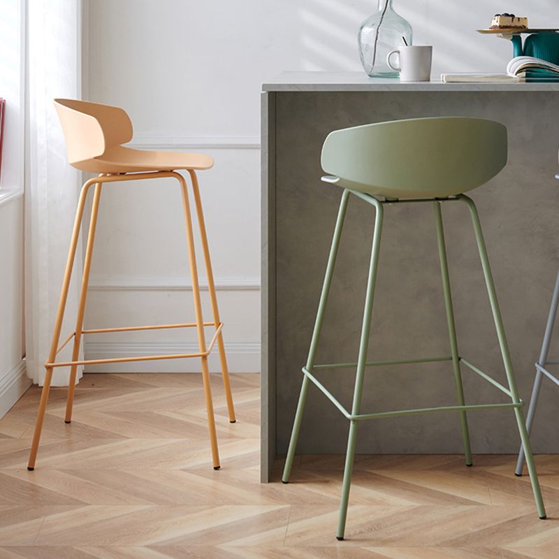 Modern Plastic Bar Stool Backrest Counter Stool for Living Room