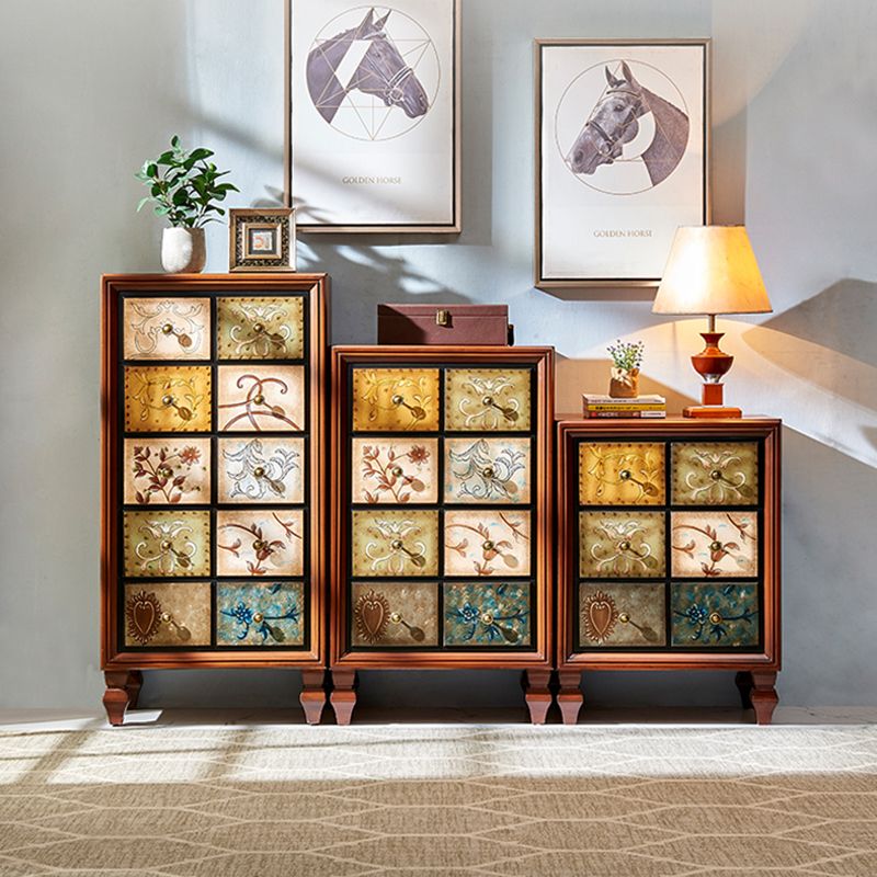 Vertical Traditional Wooden Storage Chest Bedroom Chest with Drawers