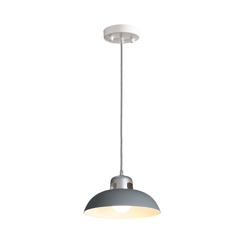 Flared Metal Pendant Light Modernism 1 Head Black/Grey Ceiling Suspension Lamp for Dining Room