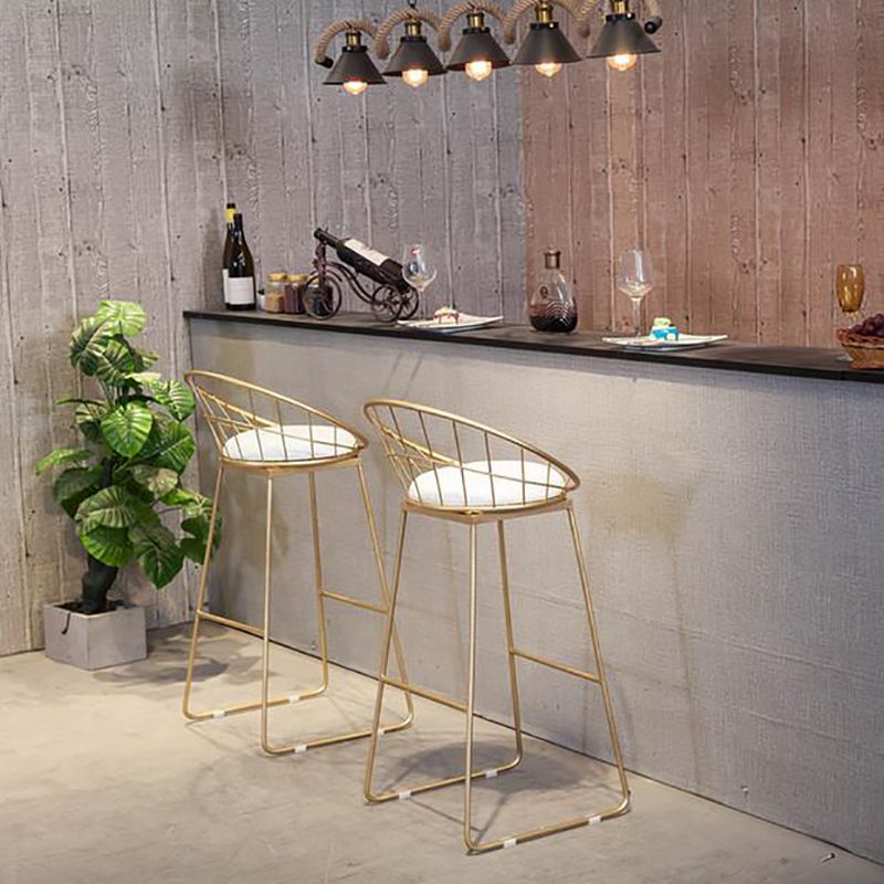 Industrial Gold Bar Table 21.6"W Round Top White Wood Bistro Table for Breakroom