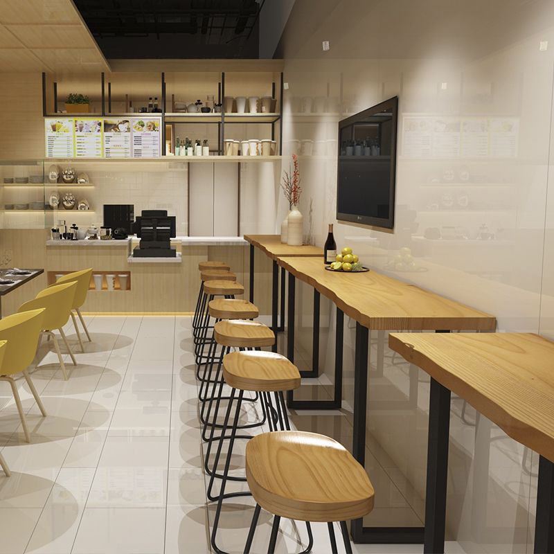 Modern Patio Bar Table Solid Wood Counter Height Dining Table