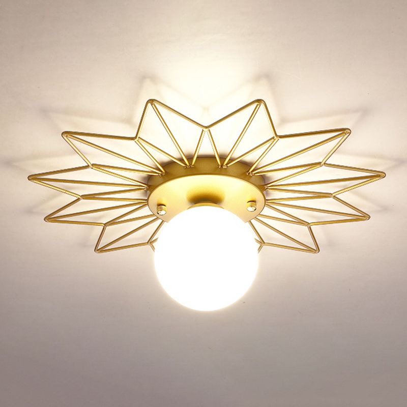Industrial Ceiling Light Creative Flush Mount Ceiling Light Fixture with Glass Shade