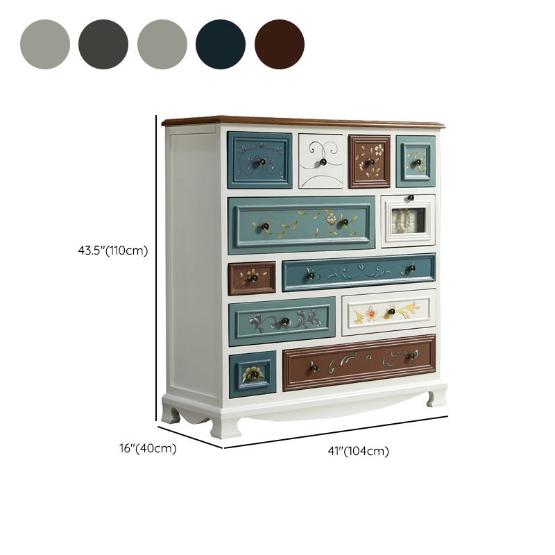 Nautical Bedroom Wooden Storage Chest Horizontal Chest with Drawers