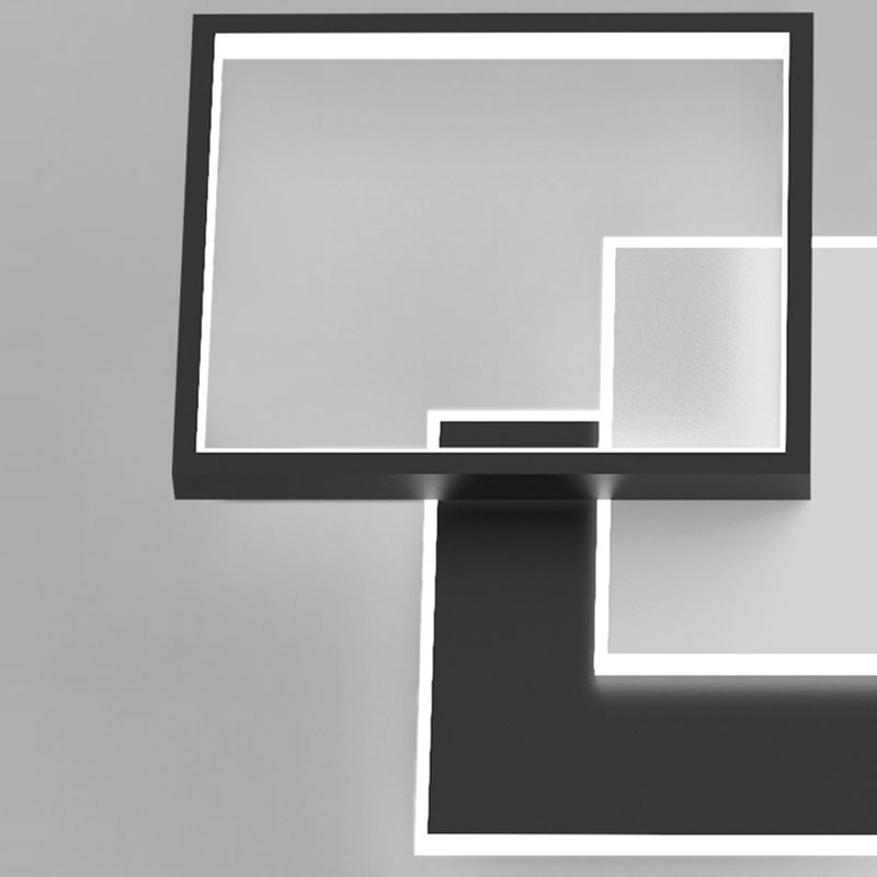 Black Contemporary Metal LED Wall Mounted Lighting 1-Light Wall Sconce for Bedroom