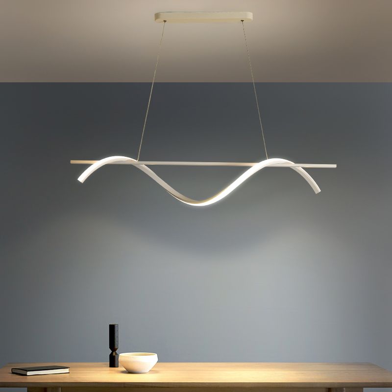 Modern Style Linear Shape Island Light Metal 1 Light Island Lighting Fixture