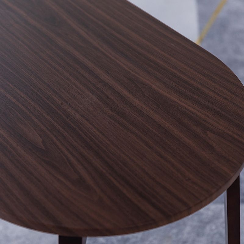 Sleigh Shaped Base Design Walnut/wood Rubber Wood Rectangular & Oval Coffee Table