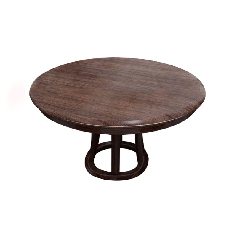 Modern Round Shape Brown Table Solid Wood Standard Dining Table for Kitchen