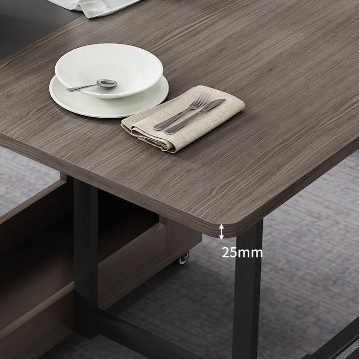 Rectangle Mid-Century Modern Dining Table Wood Base Table for Dining Room