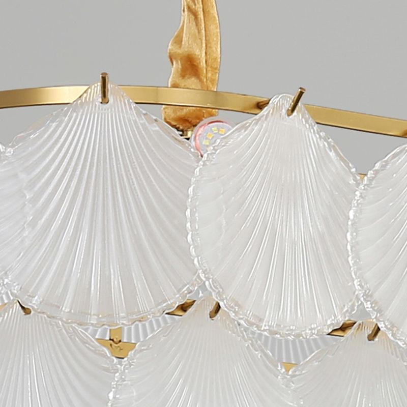 Modern Style Geometry Shape Island Lights Glass 8-Light Island Lighting in Gold
