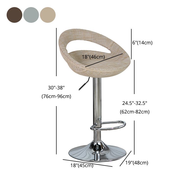 Contemporary Adjustable Height Bar Stool Indoor Bar Stool with Low Back