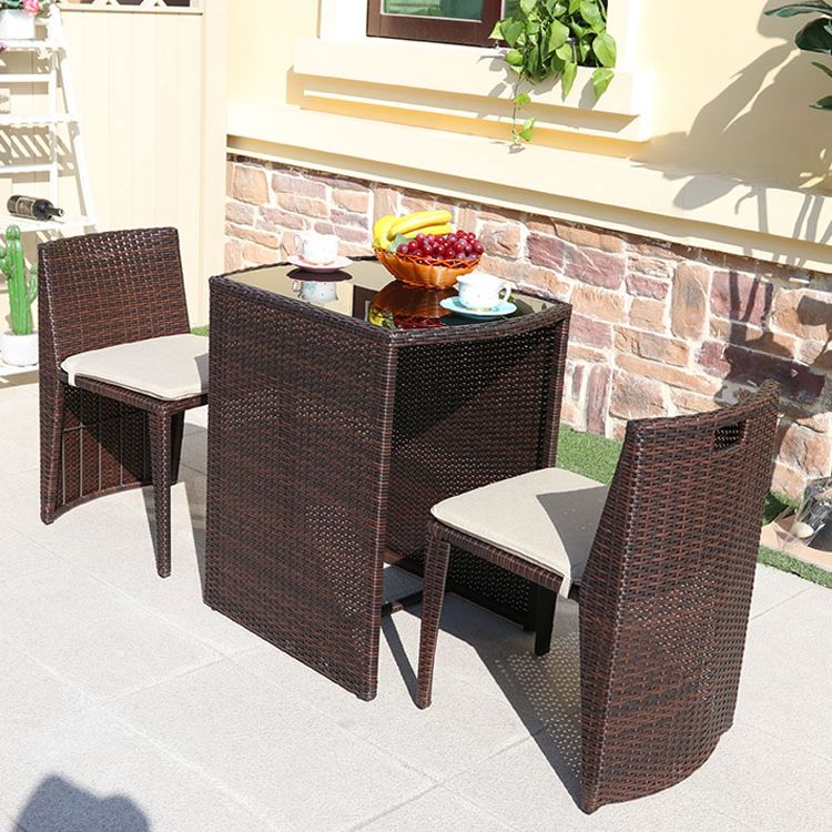 Modern Style Bistro Table Set Metal 3 Pieces Bistro Table Set