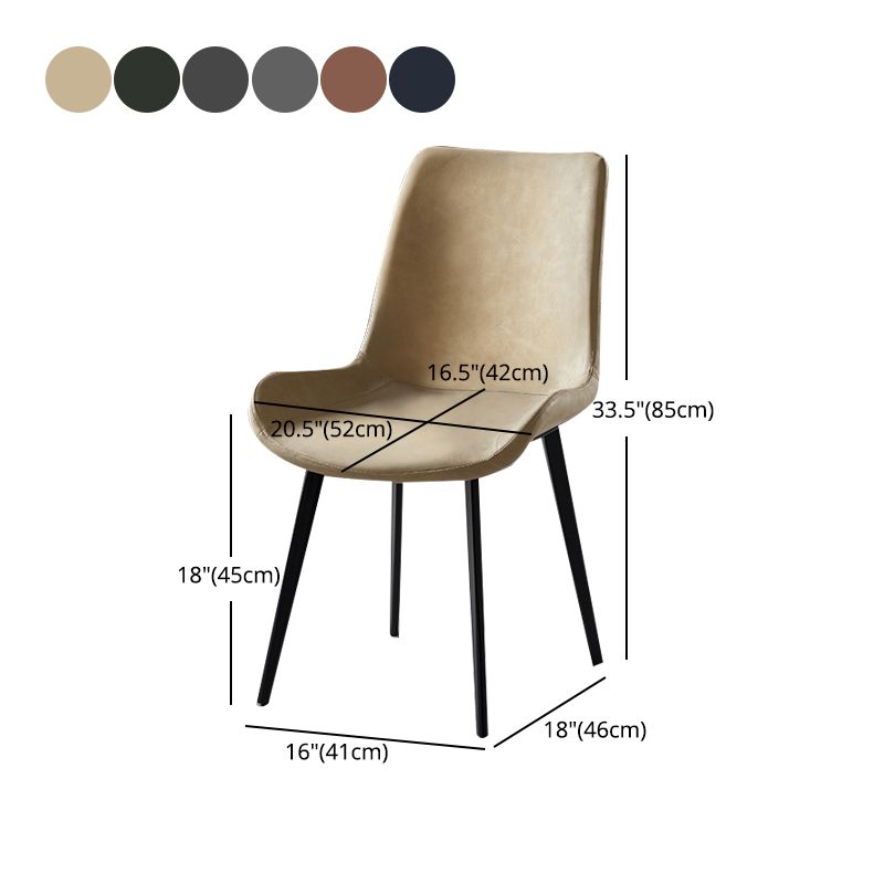 Silla lateral de comedor con respaldo sólido de diseño industrial, brazo de cuero, silla lateral de comedor