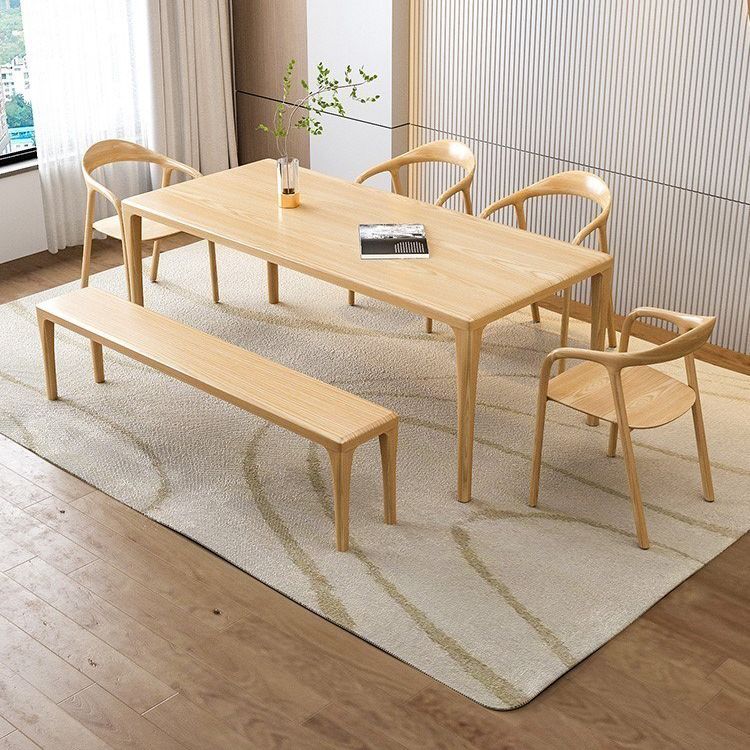 Modern Rectangle Wood Dining Table 1/5/6/7 Pieces Dining Set for Dining Room