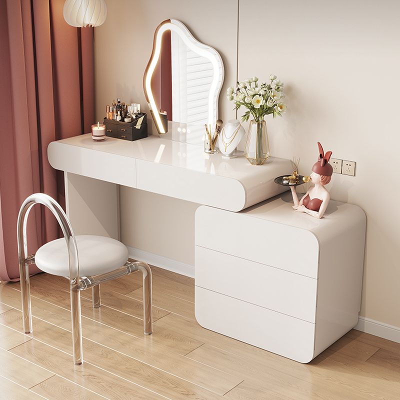 White Make-up 15.74" Wide Vanity Makeup Vanity Desk Table with Drawers