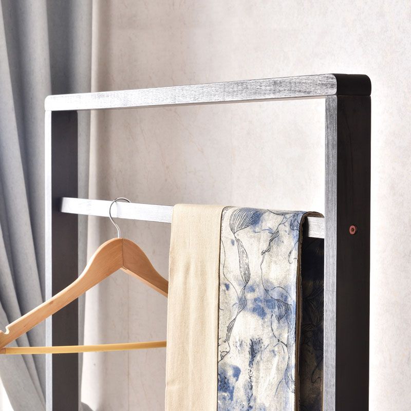 Contemporary Style Coat Hanger Solid Walnut Shelve Design Coat Rack for Living Room