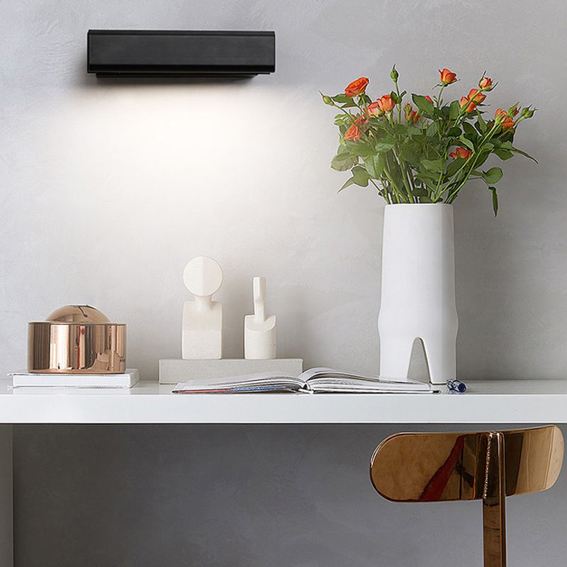 Rotatable Metal & Wood Wall Light 1 - Light LED Wall Sconce in Black / White