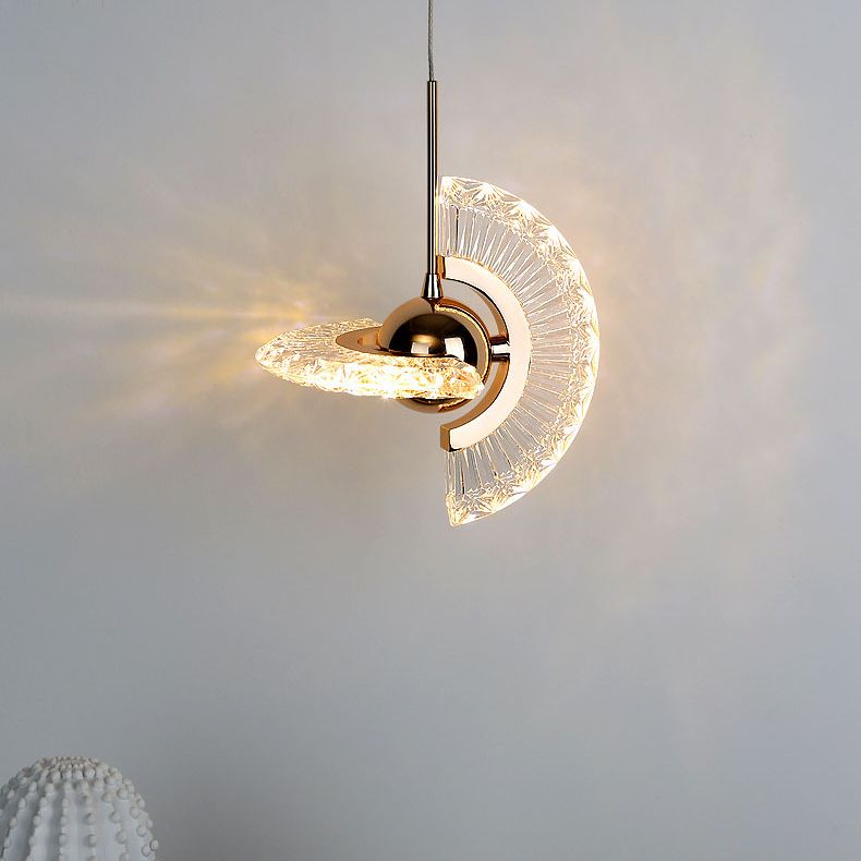 1 Light Plate Hanging Ceiling Light Modern Acrylic Ceiling Light with Hanging Cord for Bedside