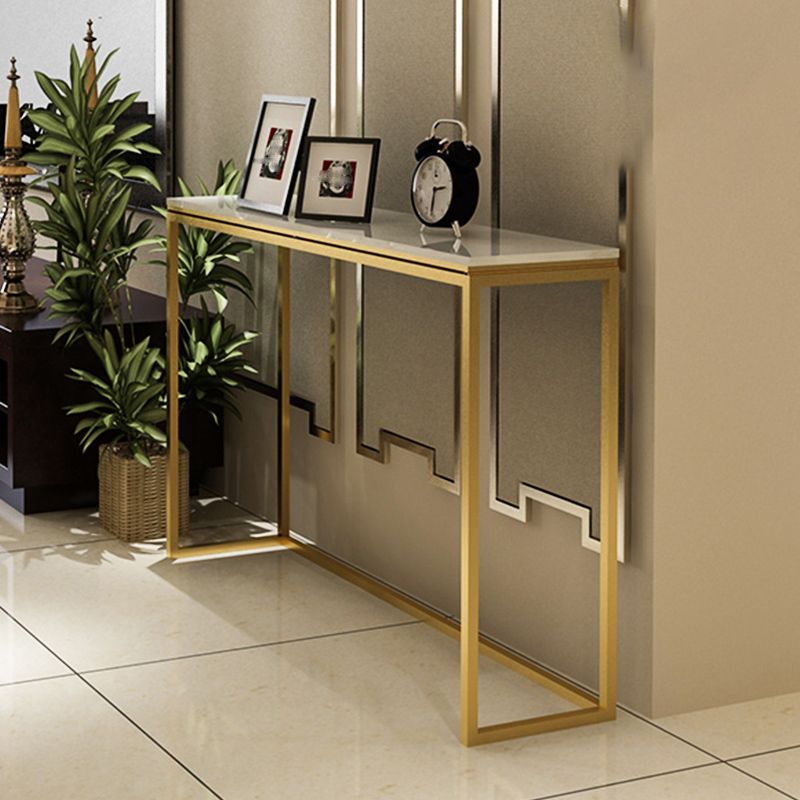 Modern Rectangular White/Black Console Table -  11.81" x 31.49" Console Table
