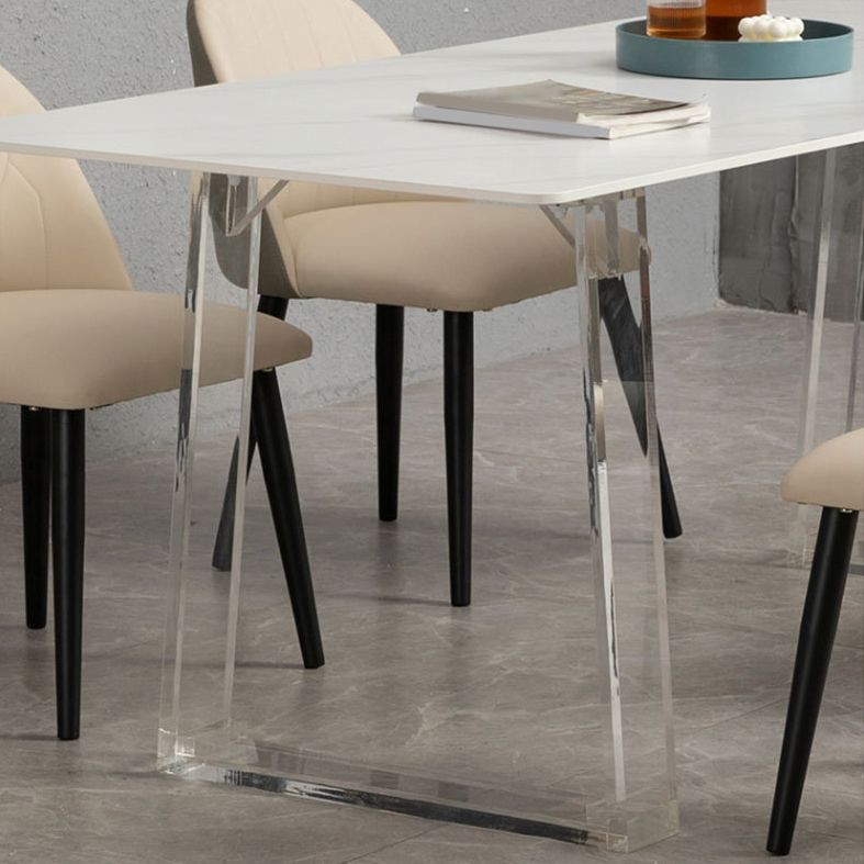 Modern Rectangle Acrylic Dining Table Set 1/2/5 Pieces Dining Set for Home Use