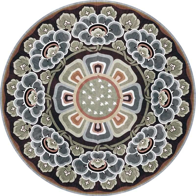Brown Bohemian Area Carpet Americana Pattern Polyester Area Rug Stain Resistant Rug for Home Decor
