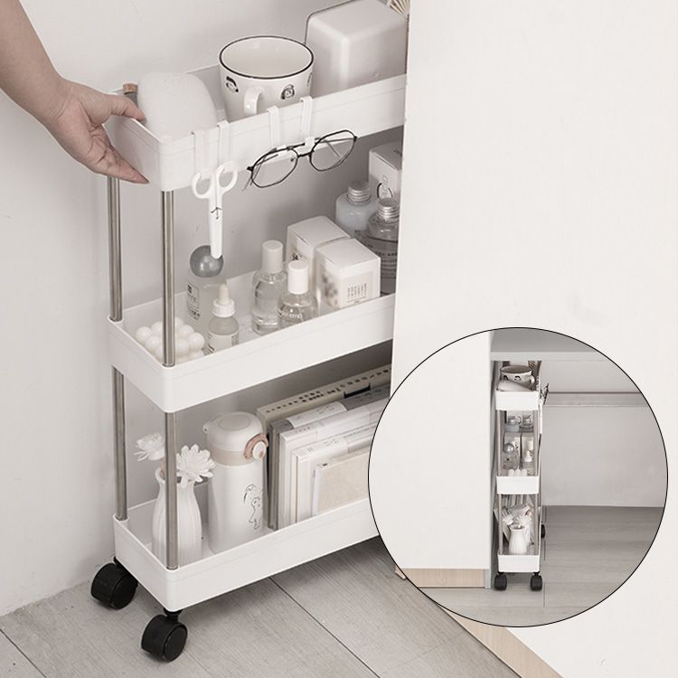 Plastic Bookshelf White Open Shelf Bookcase for Home Study Room Office