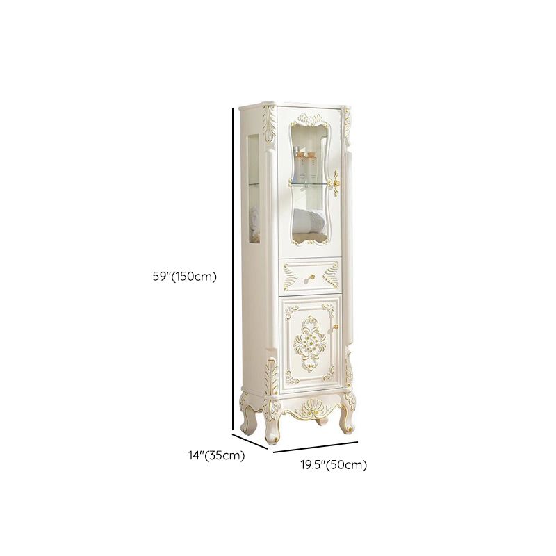 Modern Standard Accent Cabinet White Solid Wood Cabinet with Doors
