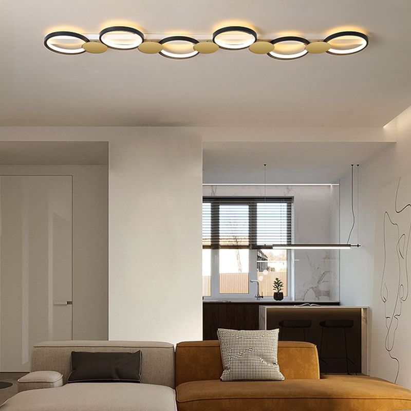 Contemporary Round Ceiling Lamp LED Flush Mount Ceiling Light with Acrylic Shade