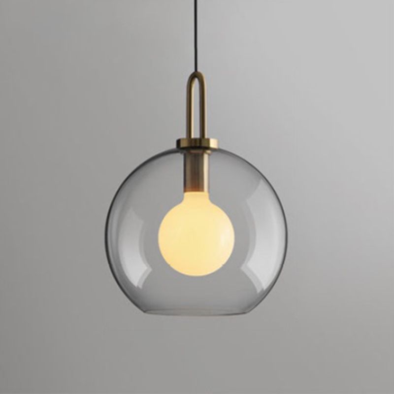 Industrial Style Pendant Lighting Glass 1 Light Pendant Light for Living Room