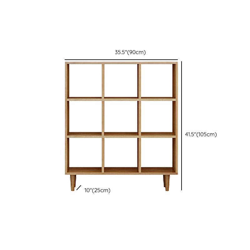 Modern Style Solid Wood Bookshelf Open Back Bookcase with Shelves