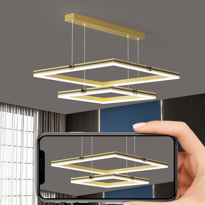 Luz de colgante de techo de múltiples capas de múltiples lámparas acrílicas modernas