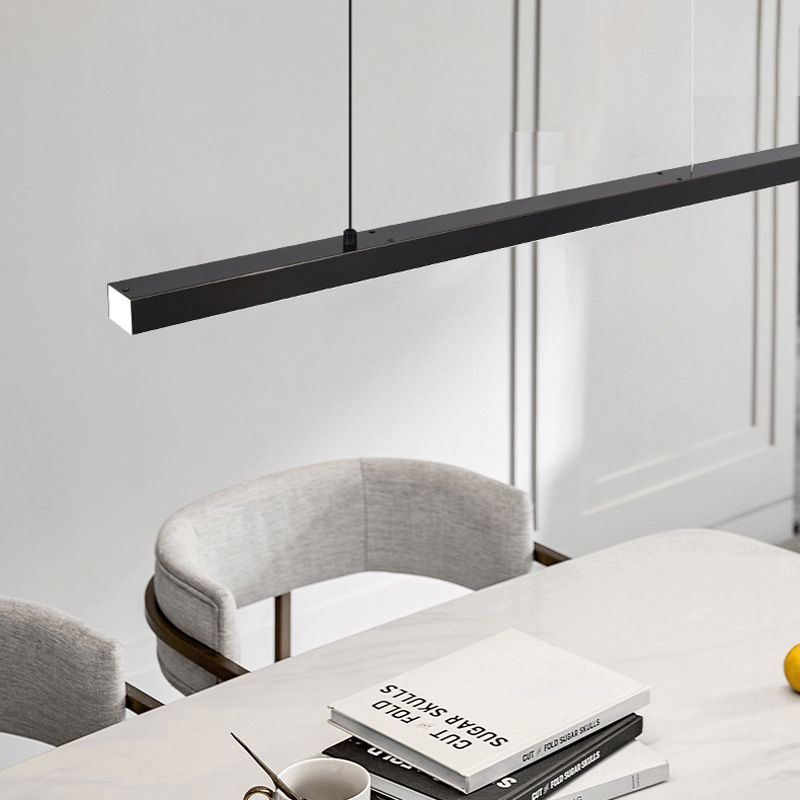 Linear Over Island Lighting Metal Modern Simplicity Hanging Island Lights for Restaurant