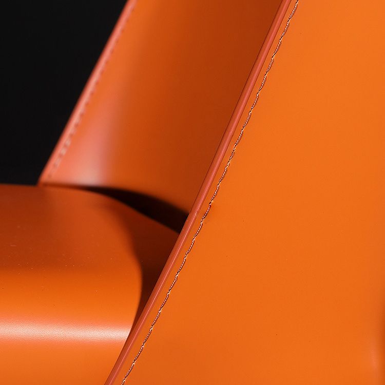 Chaise latérale d'hôtel de style moderne en cuir de selle, finition mate, chaise de salle à manger Parsons