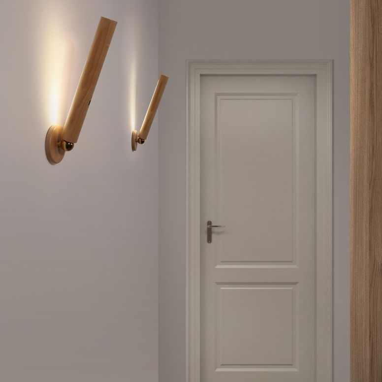 Rotabile 1 tubi chiari Luci di applique da parete Prontoni in legno moderno per camera da letto