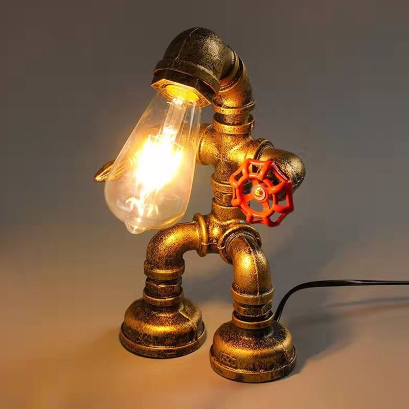 Industrial Style Unique Shape Table Lighting Metal 1 Light Table Lamp for Bedroom