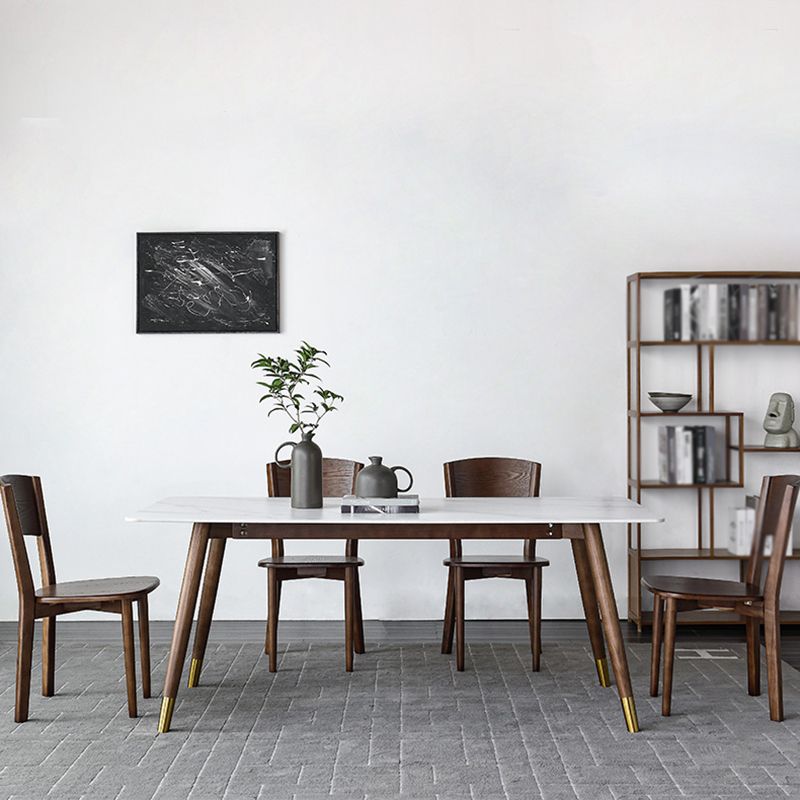 Medieval Modern Rectangle Dining Table Sintered Stone Table with 4 Legs for Restaurant