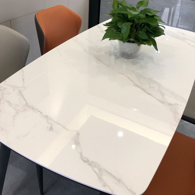 Modern Rectangular Dining Table Stone Top Tabletop for Dining Room
