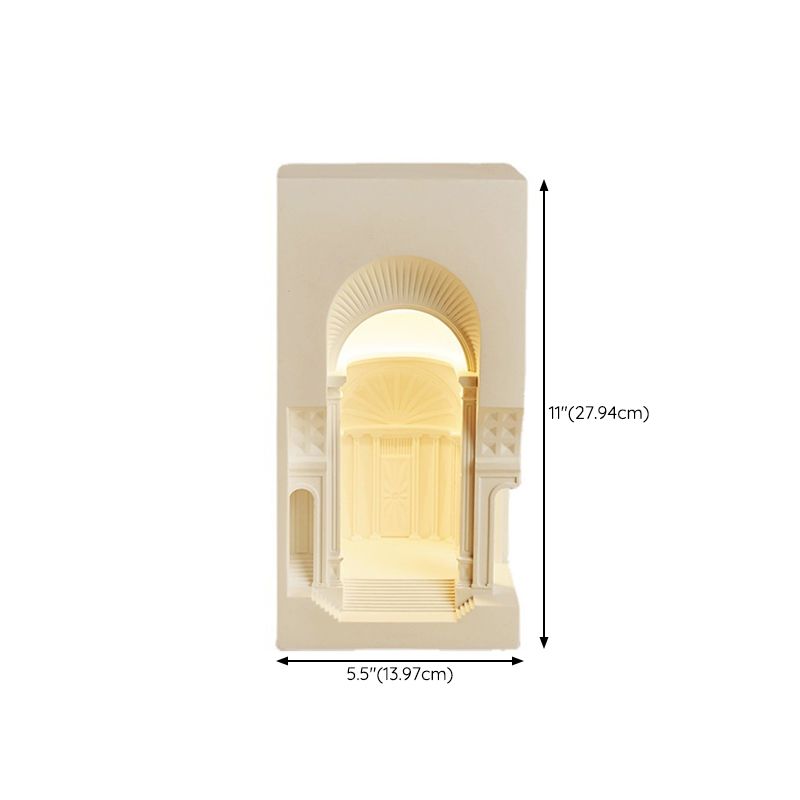 Geometric Wall Light Fixture Modern Stone 1 Light Wall Sconce in White