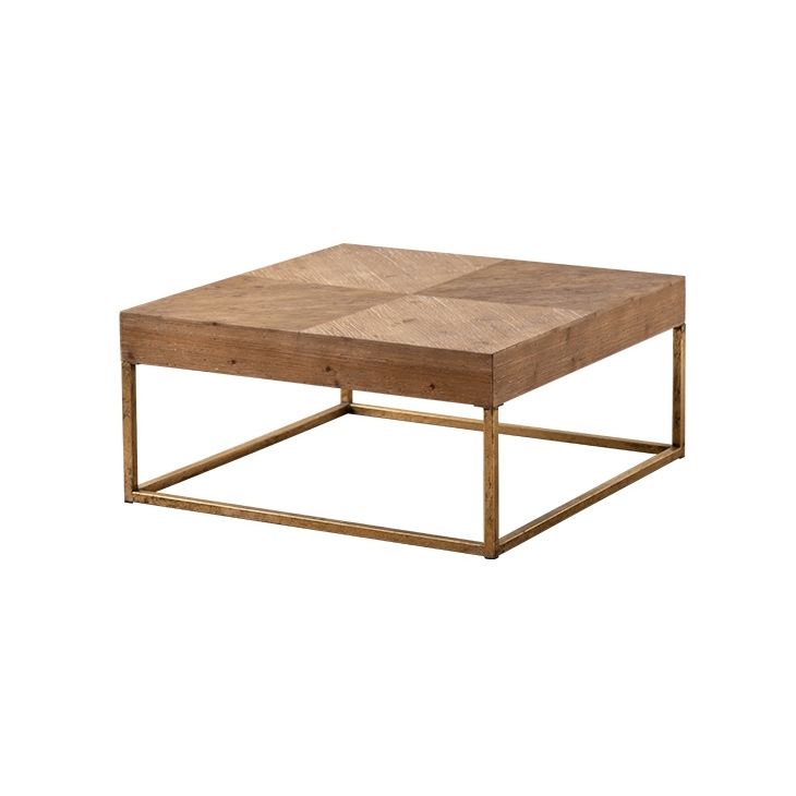 French Country Light Wood Distressed Cocktail Table Wooden Coffee Table for Home