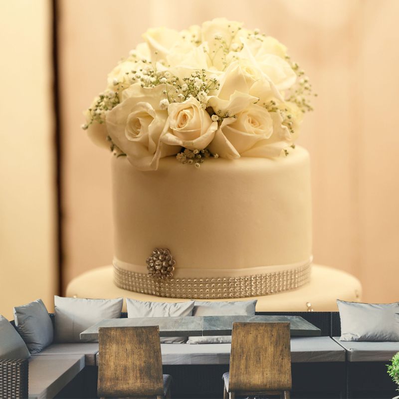 Customized Wall Mural Dessert with Wedding Cake Pattern Mildew Resistant Wallpaper Commerce Shop