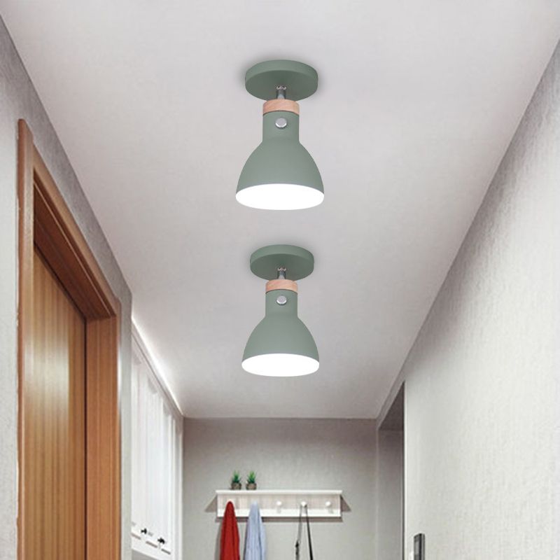 1-Light Cylinder Flush Mount Ceiling Light Fixtures Modern Metal Flush Light